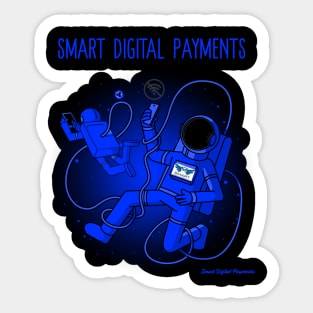 Smart Digital Payments 2 astronauts Sticker